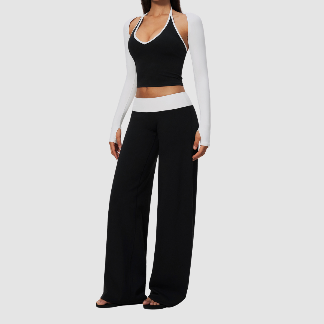 Wholesale Women’s 3-Piece Halter Yoga Set – Tank, Long Pants & Shrug