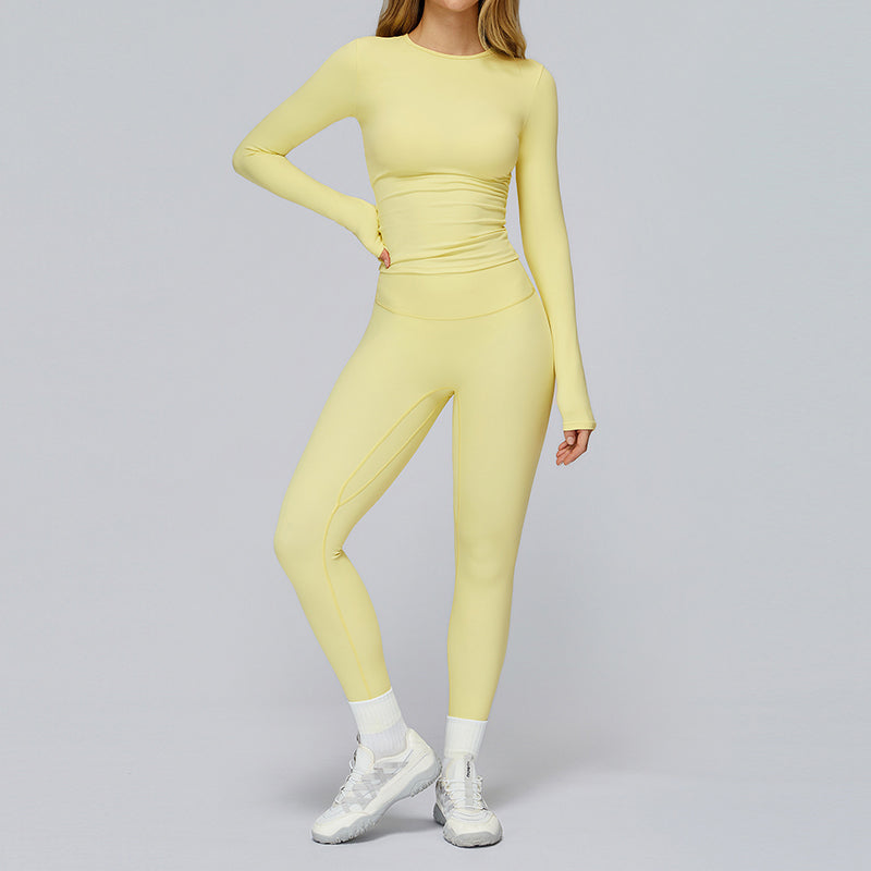 Pinsel Long Sleeve Sport Top & High Taille Fitness Leggings 2 -teiliges Set