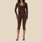 Wholesale Women's Padded Sports Vest, Cropped Pants & Jacket Yoga Set