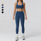 Racerback Sports Bra + Leggings de cintura alta set de 2 piezas