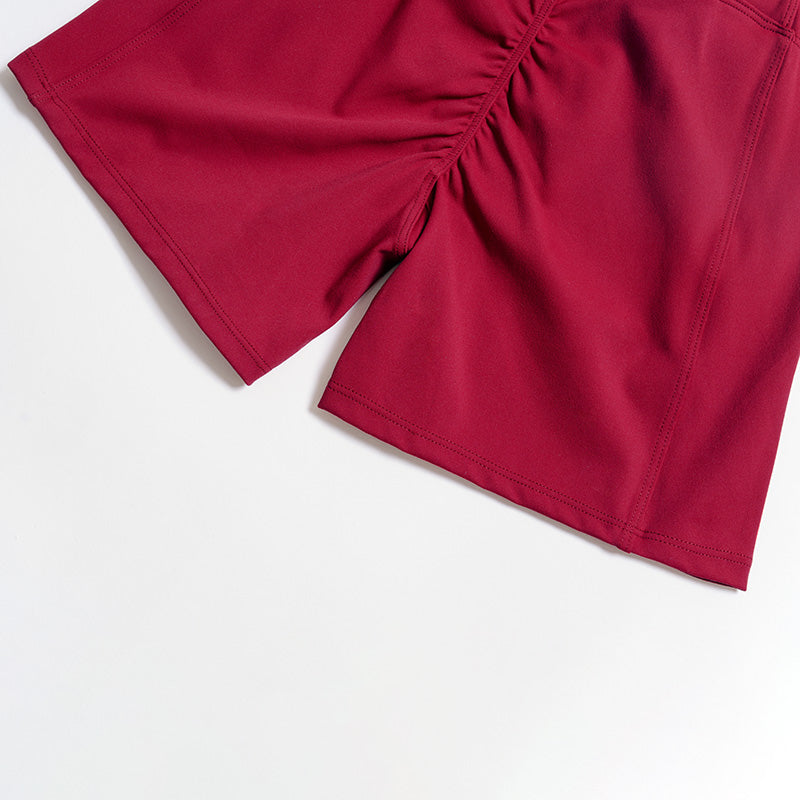 Square neckline backless sports bra + athletic slimming shorts 2-piece set