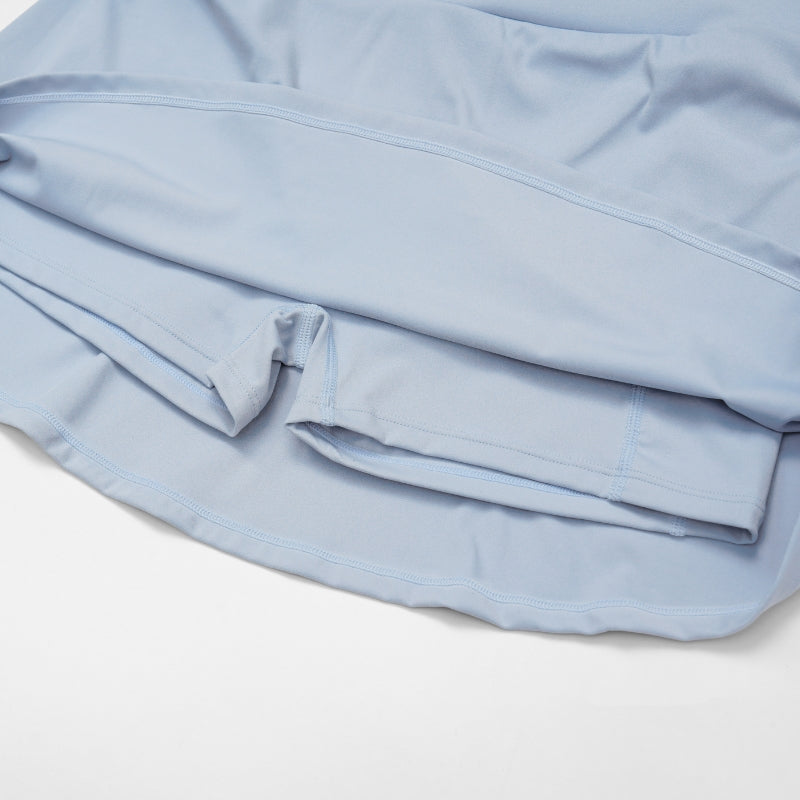 Fake two-piece contrasting skirt with anti-exposure design