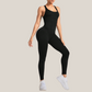 Seamless stretchy yoga bodysuit sports fitness jumpsuit