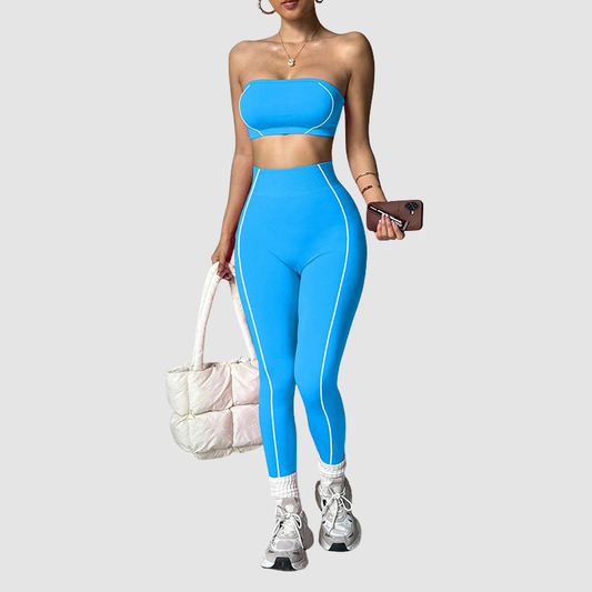 Wholesale Color-Blocked Women's Sports Yoga Set | Wonderxfans bulk activewear