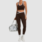 Wholesale contrasting vest+cross waistline legging set | Wonderxfans bulk activewear