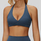 Halter back sports bra