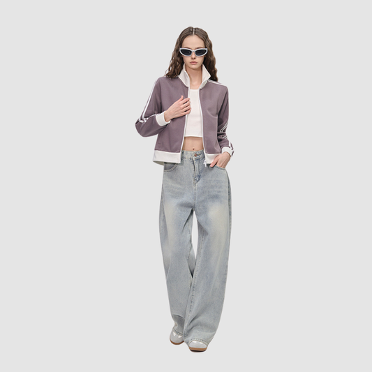 Wholesale Zippered contrasting stand up collar | Wonderxfans bulk activewear