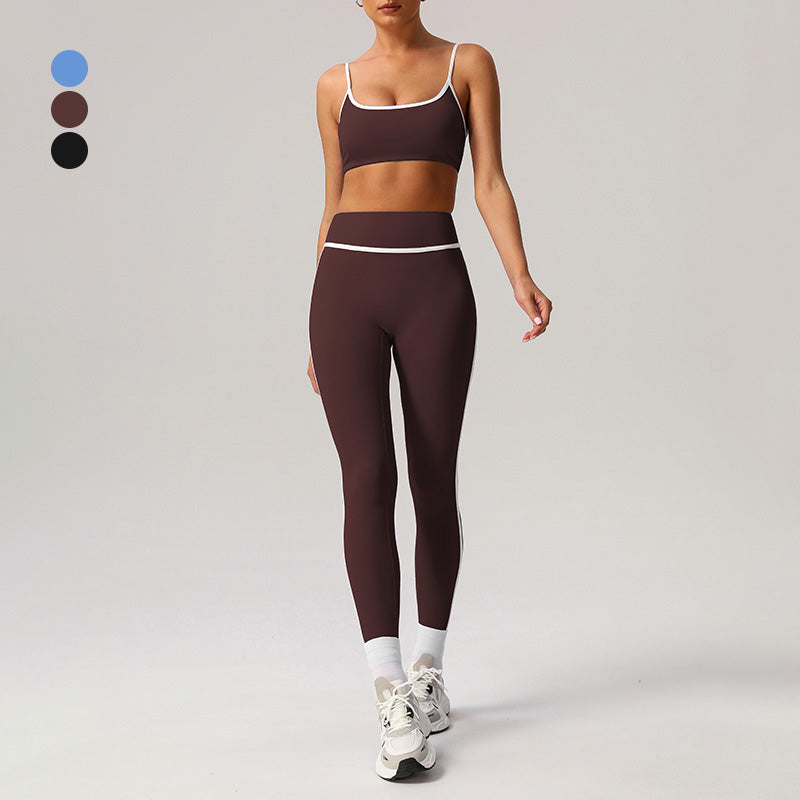 Quick-Drying Built-In Pads Bra + High-Waisted Leggings 2-Piece Set