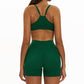 Thin straps Sports Bra + High-waisted shorts 2-Piece Set