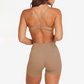 Cross back quick drying sports bra and high waisted shorts set