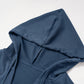 V-neck large hooded jacket+Sports tank top+High-waisted pleated back pants 3-piece set
