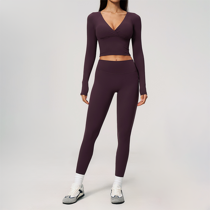 Wholesale Women's Cream-Feel Fleece Long Sleeve Top & High-Waist Leggings Set