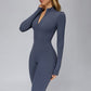 Long-sleeved stand-up collar slim-fit sports jumpsuit