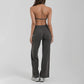 Halter-neck backless bra + loose wide-leg pants 2-piece set