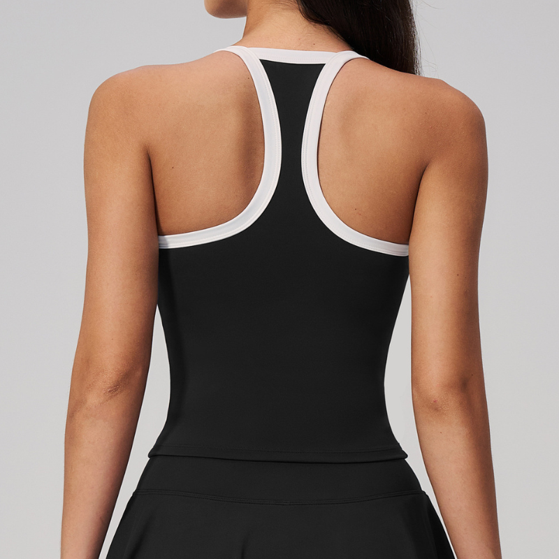 Wholesale Women's Colorblock Racerback Sports Bra Top – Padded Moisture-Wicking Fitness Yoga Gym Top
