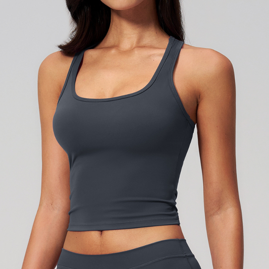 Wholesale Women's Colorblock Racerback Sports Bra Tank Top – Padded Yoga Gym Fitness Top