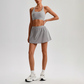 Wholesale Naked-Feel Sports Bra & Pleated Tennis Skirt Set – Quick-Dry Athletic 2-Piece with Built-In Shorts