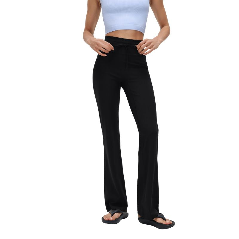 Wholesale High-Waisted Drawstring Flared Pants