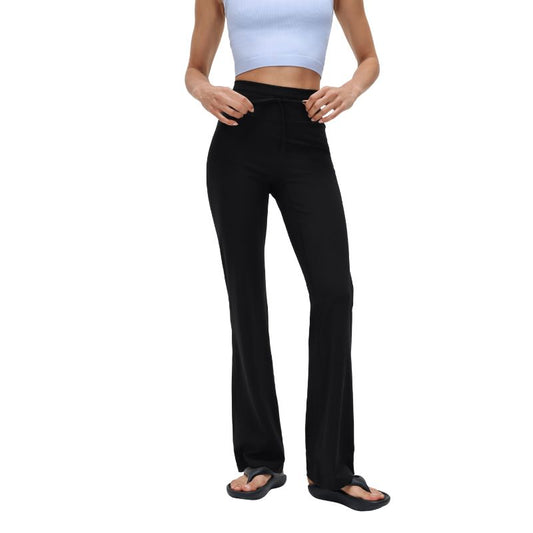 Wholesale High-Waisted Drawstring Flared Pants | Wonderxfans bulk activewear