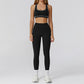 Racerback Sports Bra + high waist leggings +outdoor jacket 3-piece set