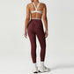 Cross-Back Color-Blocked Bra + High-Waisted Butt-Lifting Leggings 2-Piece Set