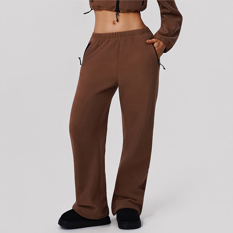 Wholesale fleece wide-leg sweatpants