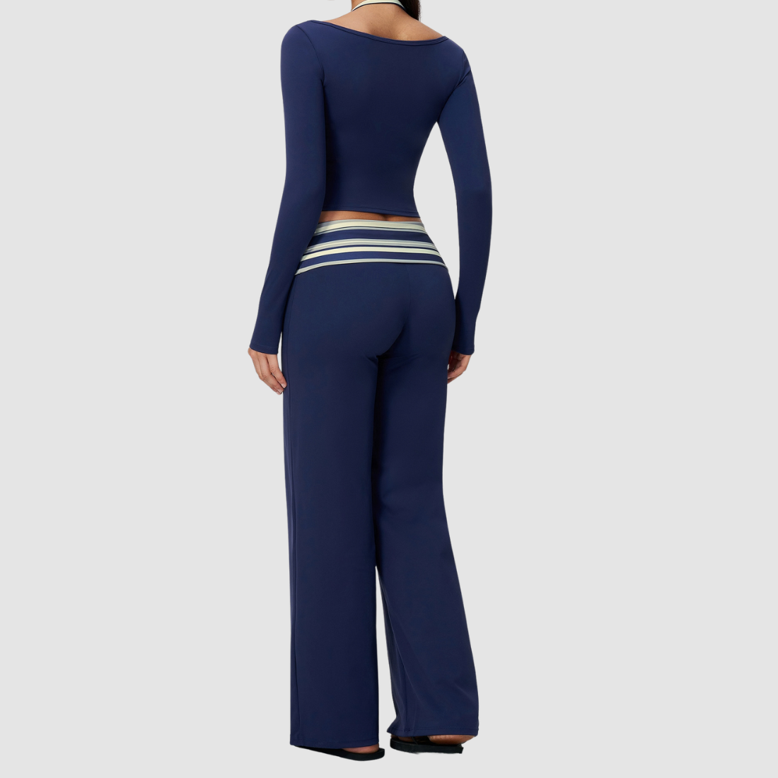 Wholesale Women's Long-Sleeve Wide-Leg Yoga Fitness Set