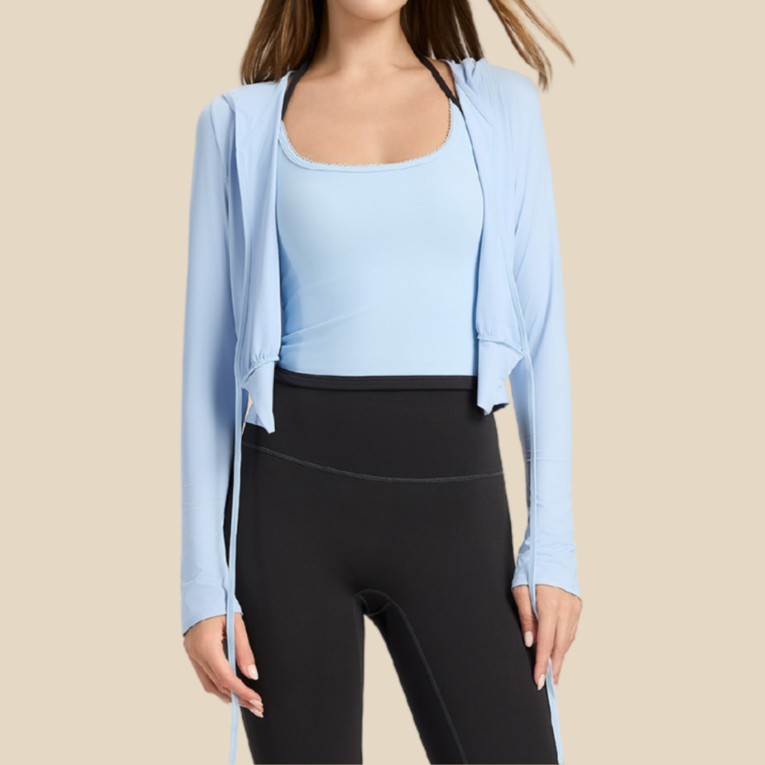 Women's Activewear Loose Long-Sleeve Open-Front Yoga Cover-Up