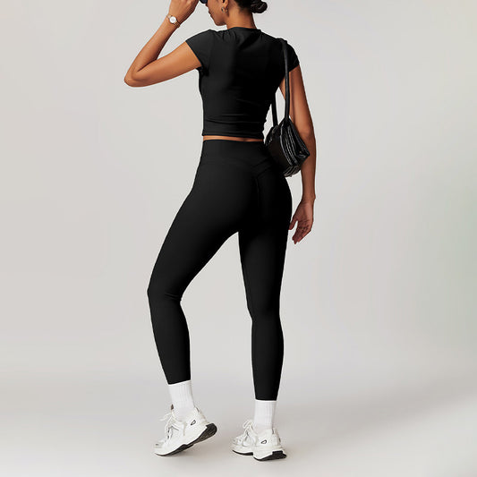 Wholesale Fitness Brushed Short Sleeve Yoga | Wonderxfans bulk activewear