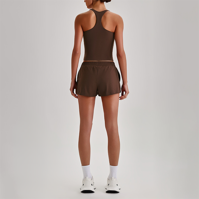 Wholesale Naked-Feel Racerback Sports Bra & High-Waist Biker Shorts Set – Sculpting Yoga 2-Piece