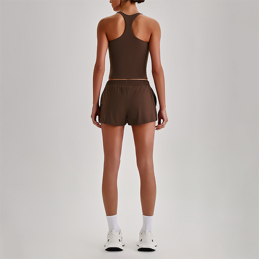 Wholesale Naked-Feel Racerback Sports Bra & High-Waist Biker Shorts Set – Sculpting Yoga 2-Piece