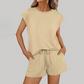 Wholesale Women's Relaxed Round Neck Short Sleeve Two-Piece Set