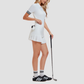 Wholesale New Sports Set for Women High Elastic Slimming Yoga Tennis Skirt Outdoor Running Lapel POLO Shirt Fitness Wear