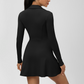 Wholesale Women's Long Sleeve V-Neck Tennis Dress – Quick-Dry Slim Fit Athletic Dress