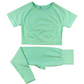 Women's seamless short-sleeve and long pants two-piece set
