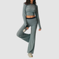 Wholesale Women's Striped Long-Sleeve Top+Wide-Leg Yoga Pants 2-Piece Set