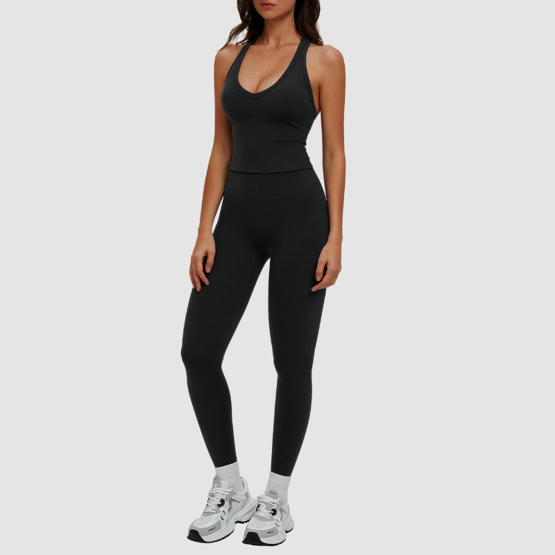 Wholesale solid color slimming training yoga set