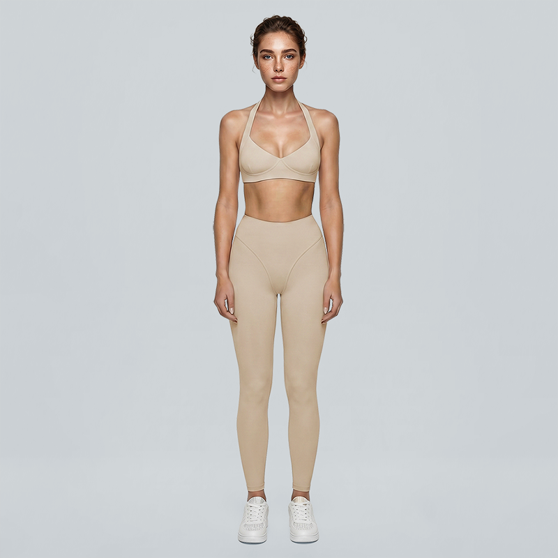 High-Elastic Quick-Dry Bare-Skin Long Sleeve Cover-Up + Bra + Leggings 3-piece set