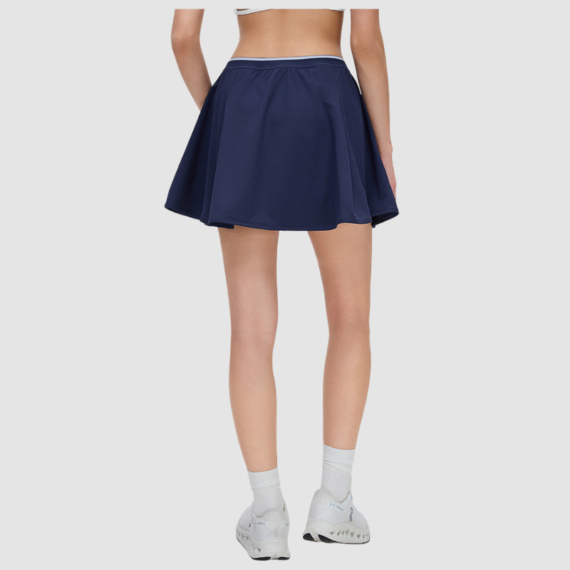 Wholesale Color-Blocked Faux Two-Piece Yoga Tennis A-Line Skirt