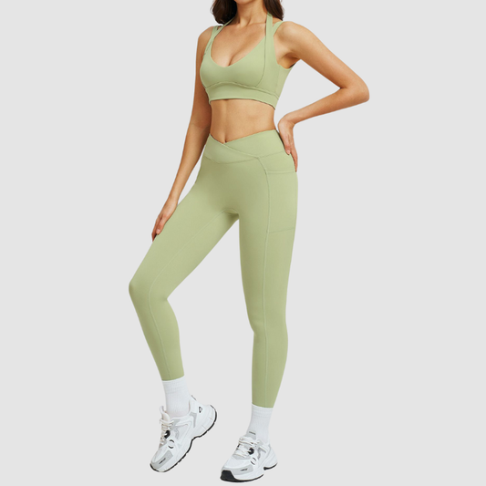 Wholesale strappy halter bra and tight | Wonderxfans bulk activewear
