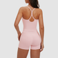 Wholesale yoga tank top with bra pads + shorts