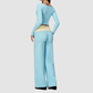 Wholesale Women’s Long-Sleeve Top & Wide-Leg Yoga Pants Set