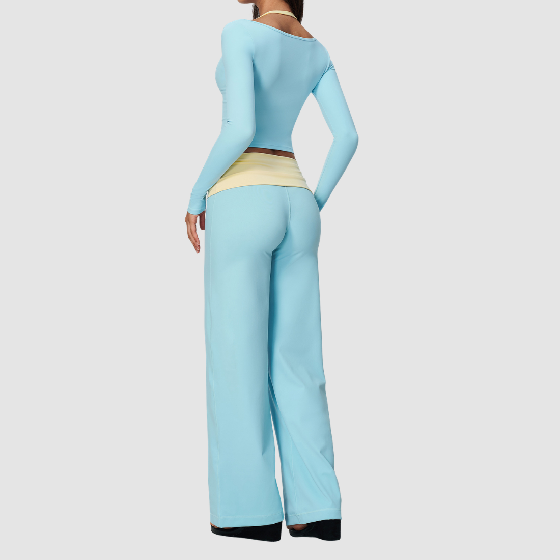Wholesale Women’s Long-Sleeve Top & Wide-Leg Yoga Pants Set