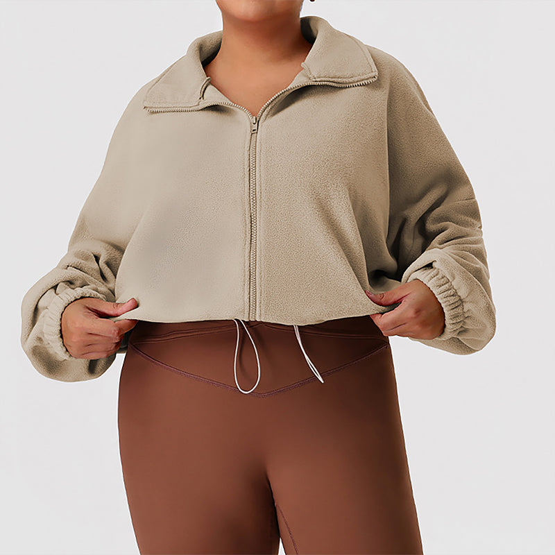 Wholesale plus-size loose-fitting fleece jacket