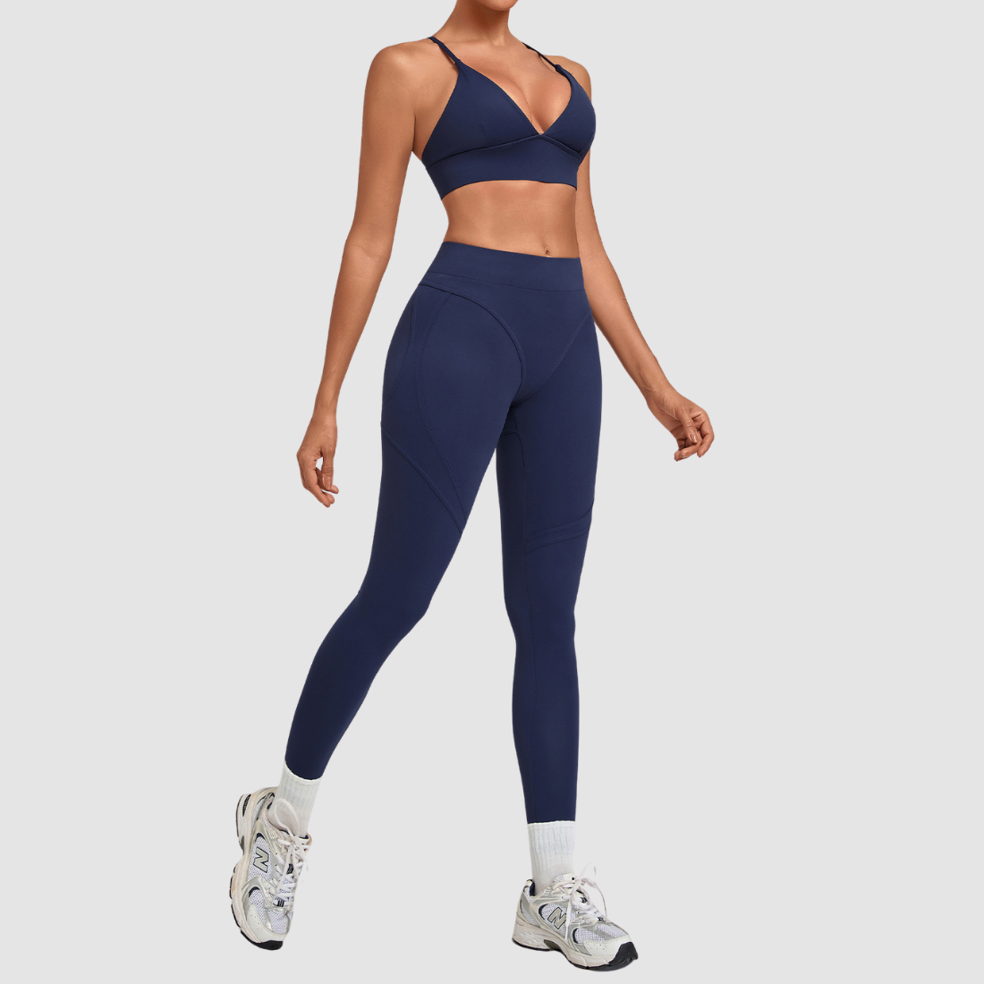 Wholesale Women’s Spliced Cami Sports Bra & Cropped Leggings Yoga Set