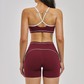 Wholesale Color Block Naked Yoga Halter Bra+Tight Shorts 2-Piece Set