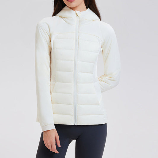 Slim and lightweight down jacket with hood
