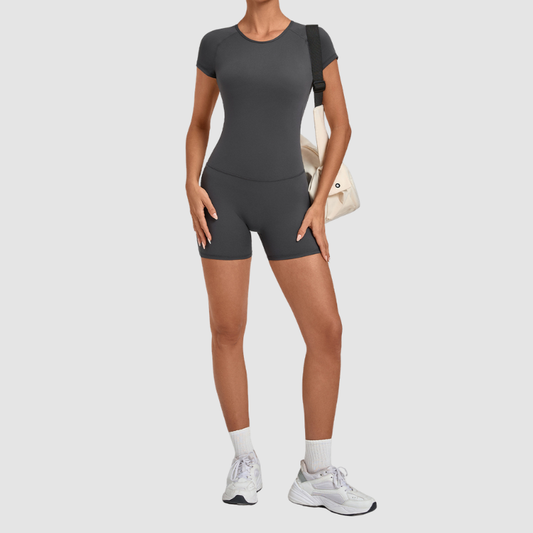 Wholesale Women's Open-Back Adjustable Yoga Bodysuit – Slim-Fit Butt-Lifting Short Romper