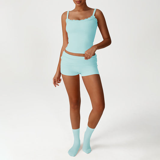 Wholesale Lace Low-Cut Crop Top + | Wonderxfans bulk activewear