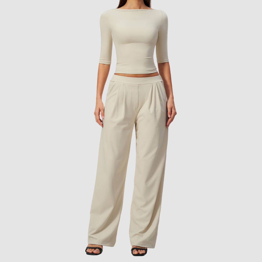 Wholesale Women’s Mid-Sleeve Top & Long Pants Yoga Set